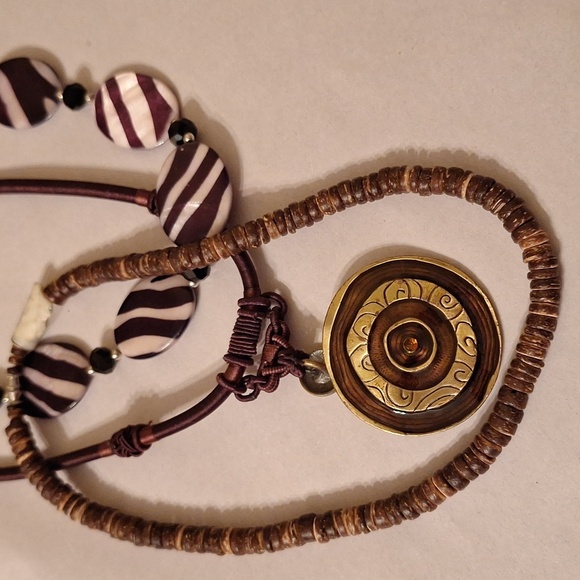 Huge Lot Browns Ambers Wood Boho Style Jewelry Hippie Whimsigoth Animal Print 27 - Picture 9 of 12